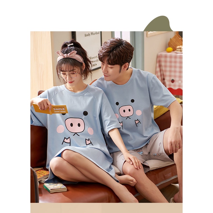 Bộ Đồ Ngủ Áo Tay Ngắn Và Quần Ngắn Bằng Cotton Phong Cách Hàn Quốc Dành Cho Nữ