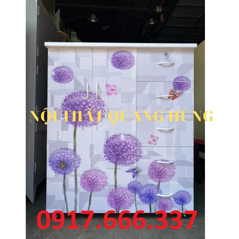 Tủ nhựa đài loan in 3D hoa bồ công anh cho bé - Giao hàng miễn phí HCM