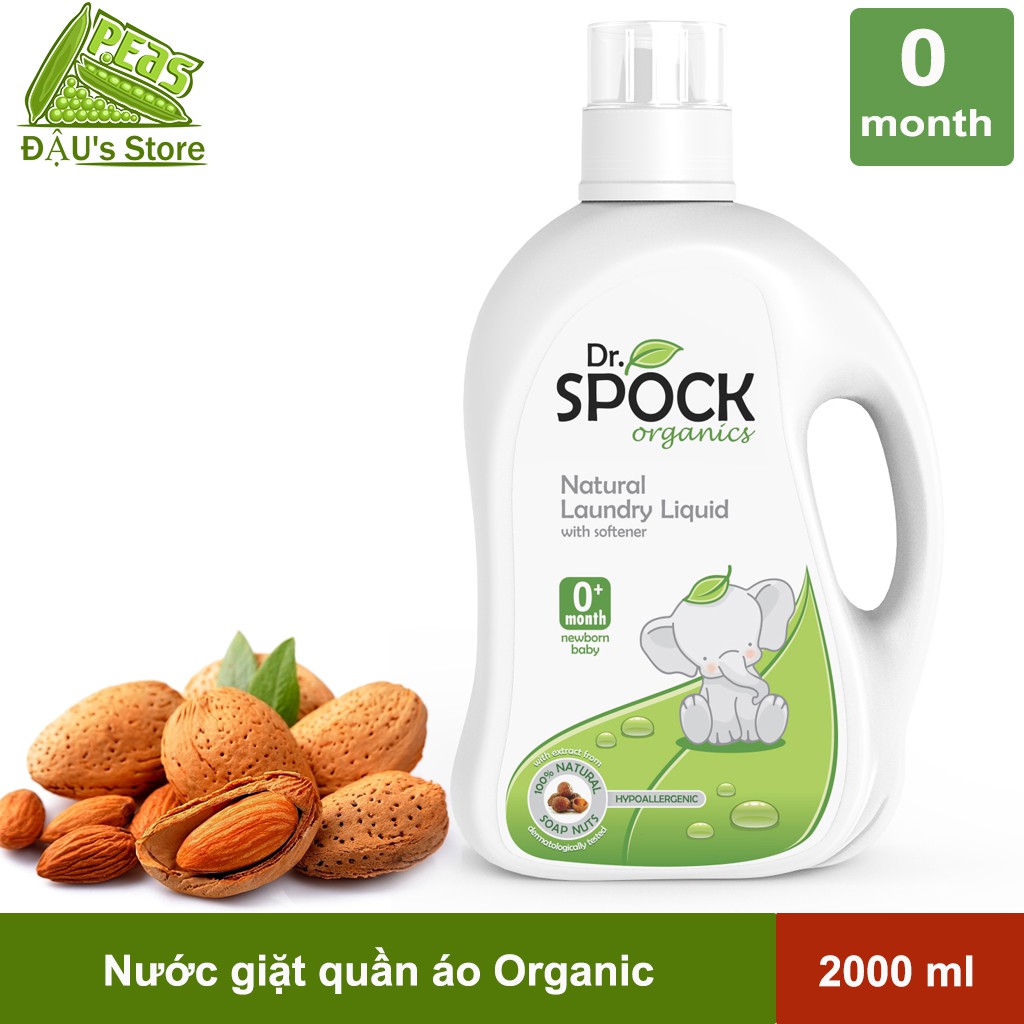 Nước giặt quần áo trẻ sơ sinh Organic Dr Spock 2000 ml