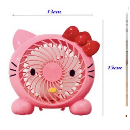 QUẠT SẠC MINI CẦM TAY HELLO KITTY, quạt tích điện mini giá rẻ sạc điện cầm tay hoặc gập gọn để bàn
