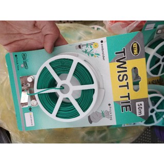 Dây buộc đa năng thép bọc nhựa dẻo 50m, dây buộc cây, buộc lan, dây quấn mềm dẻo buộc đa năng