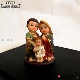 Bộ 3 Tượng Chúa Jesus Virgin Mary Hoạt Hình Trang Trí Xe Hơi
