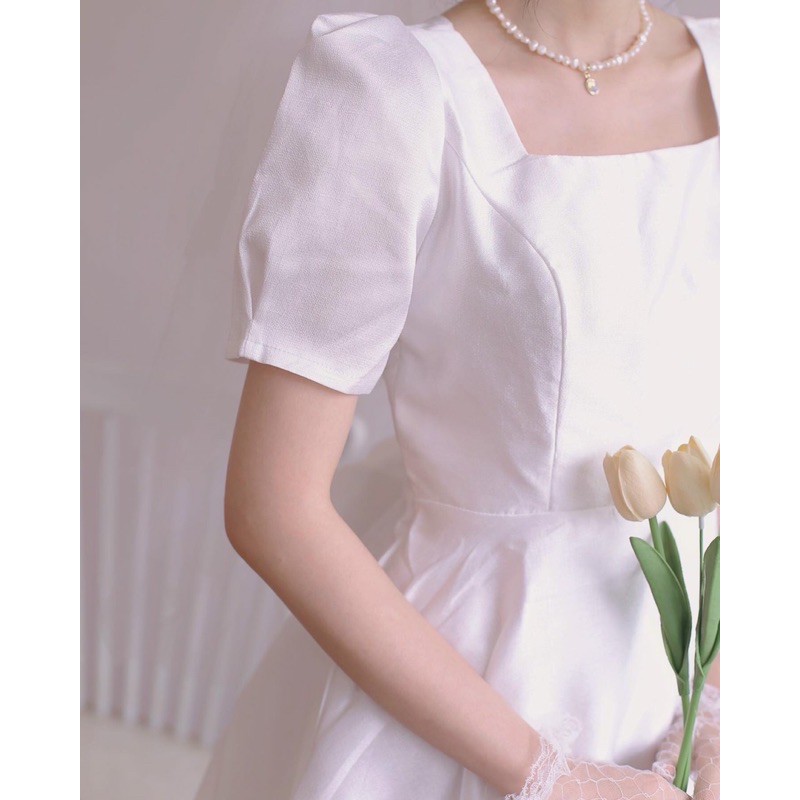 Đầm cổ vuông nơ lưng Ely Dress - D0220