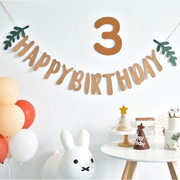 Dây Chữ HAPPY BIRTHDAY Vải Dạ / Giấy Phong Cách Hàn Quốc phụ kiện trang trí sinh nhật đẹp