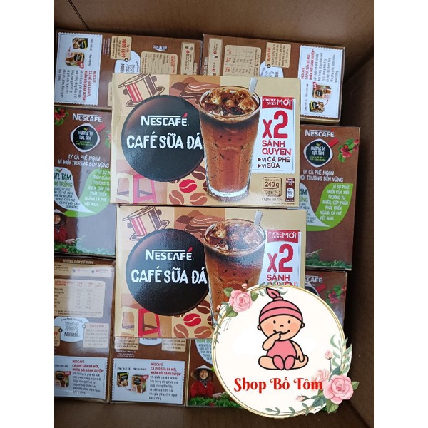 Cà phê sữa đá Nescafe hộp 10gói x 24g