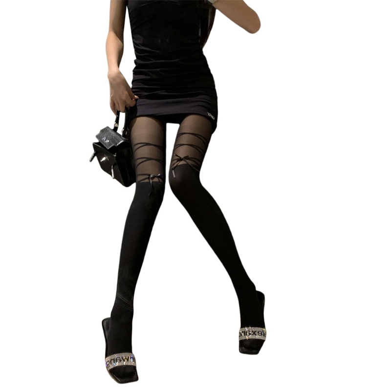 Quần tất đính nơ phong cách lolita thời trang dành cho nữ