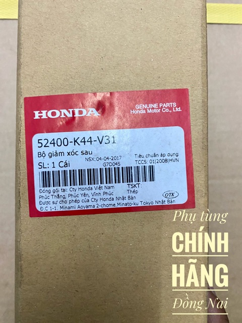 PHUỘC SAU/GIẢM XÓC SAU ZIN VISION ĐỜI MỚI  2015-2020 CHÍNH HÃNG HONDA