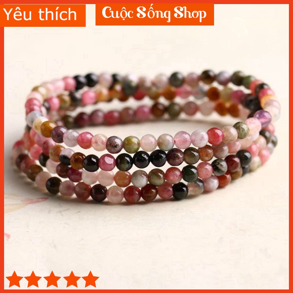 Vòng Tay Quấn 3 Đá Tourmaline cao cấp,Hợp Mọi Mệnh Phong Thủy,Tốt Cho Sức Khỏe,May Mắn,Bình AN,DD356