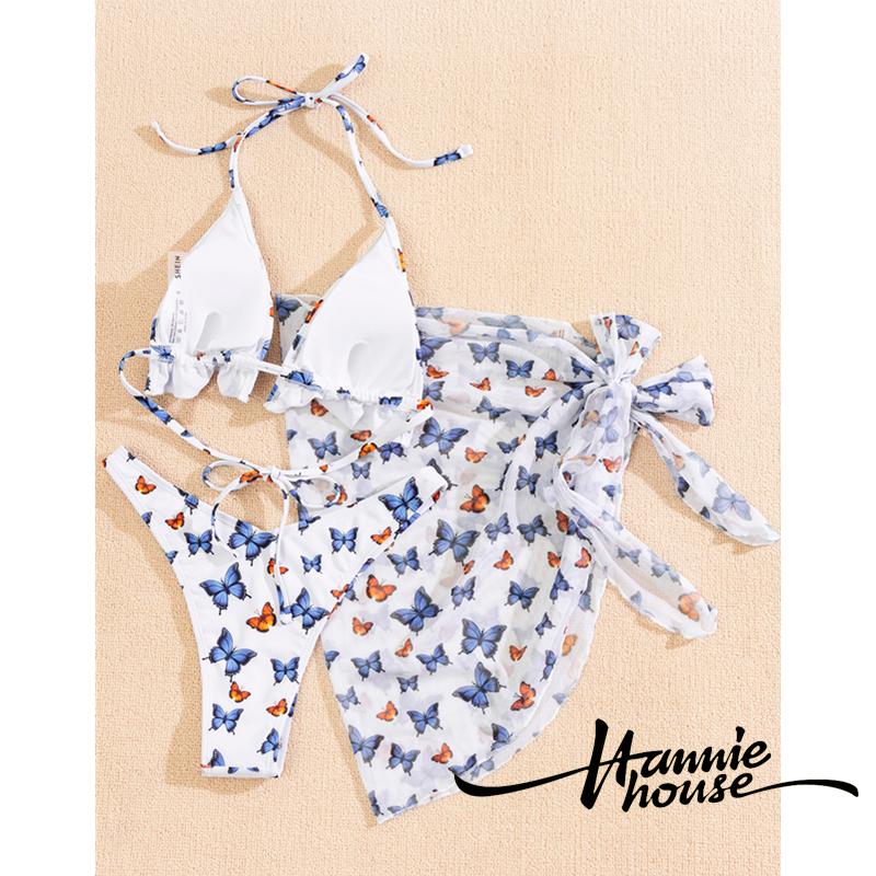 Bộ Bikini Hai Mảnh In Hình Bướm Quyến Rũ Cho Nữ