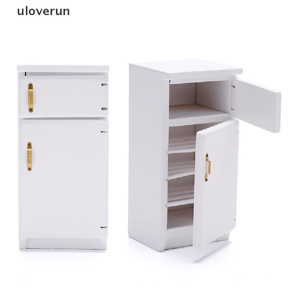 Mô Hình Tủ Lạnh Mini Bằng Gỗ Dùng Trang Trí Nhà Búp Bê