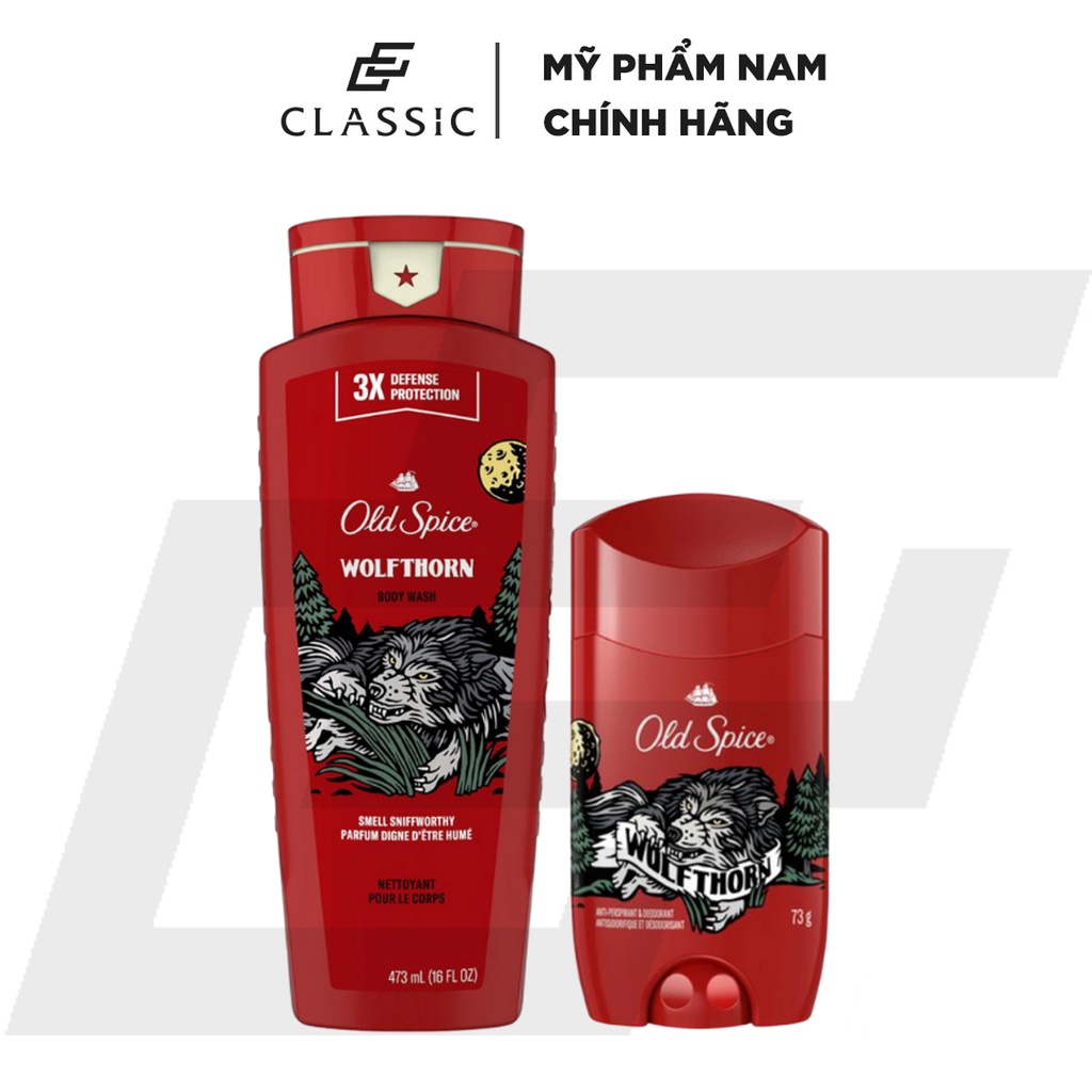 Combo Sữa Tắm và Lăn Khử Mùi Old Spice Wolfthorn