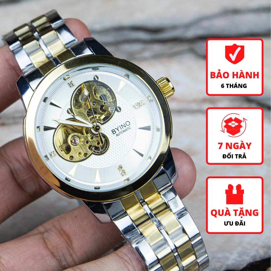 Đồng hồ cơ nam BYINO Automatic Thiết Kế Lộ Máy Độc Đáo, Chống Nước - BH 1 Đổi 1