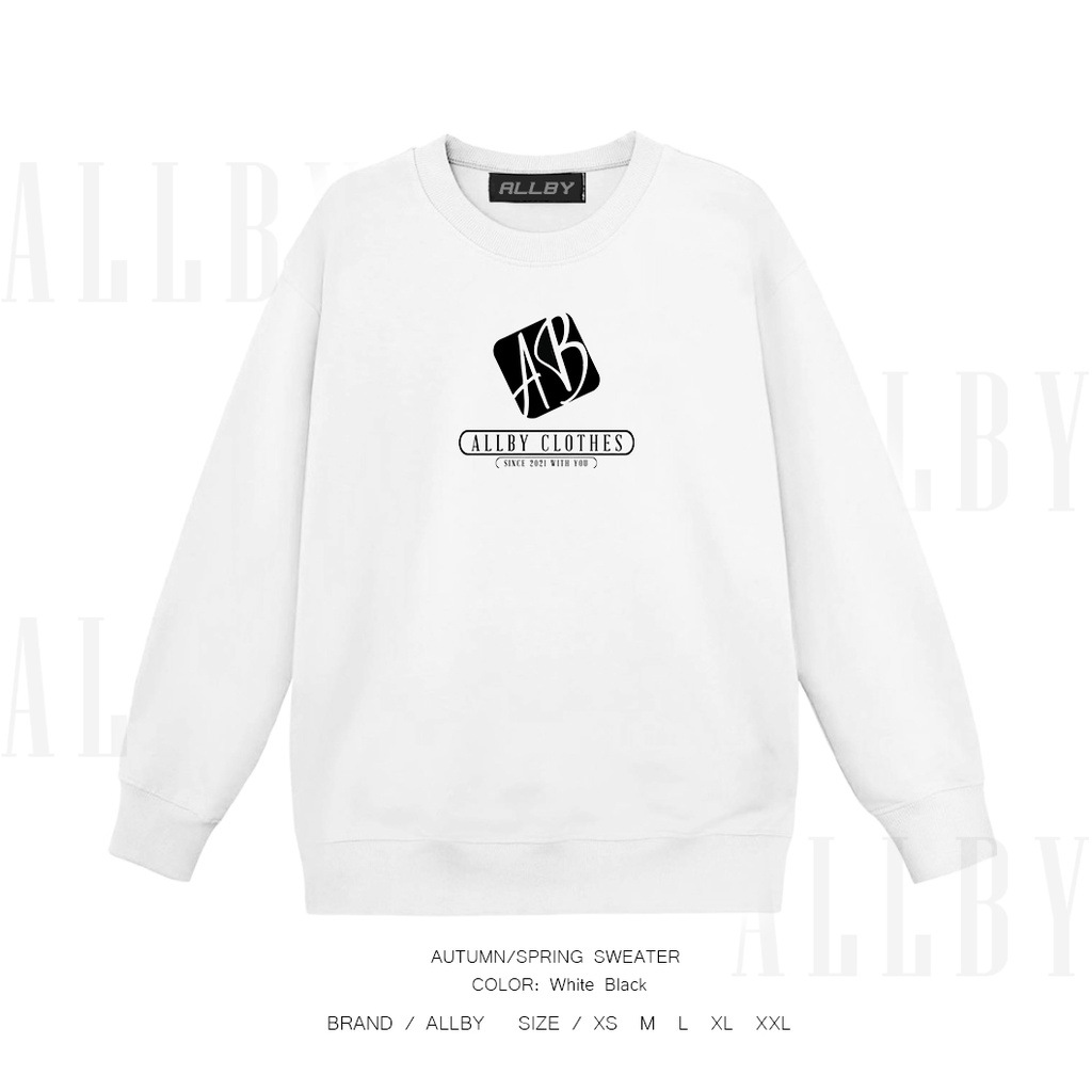 Áo sweater nam nữ unisex phom rộng nỉ da cá Allby Logo , áo khoác nỉ nam nữ in hình local brand | BigBuy360 - bigbuy360.vn
