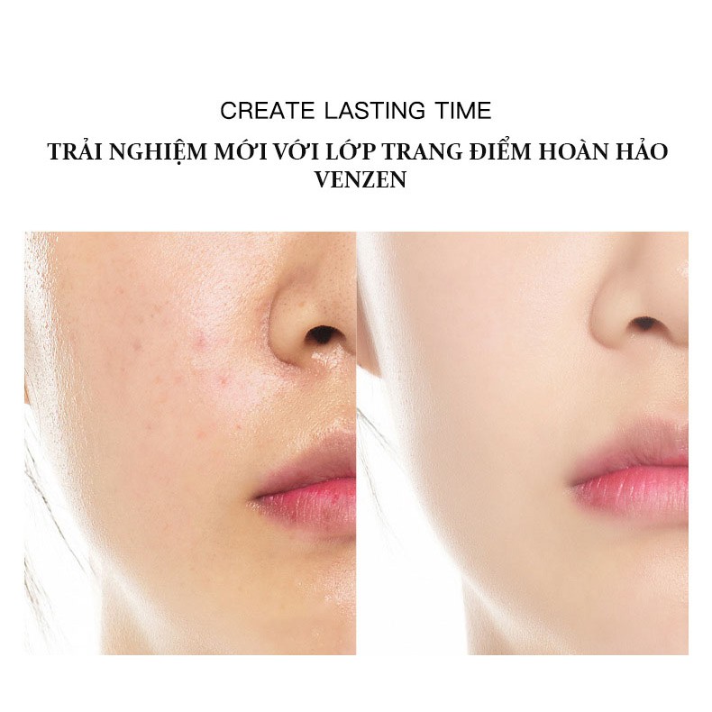 Kem nền Venzen Foundation dạng lỏng tự nhiên, che khuyết điểm kiềm dầu chống nước tặng kèm mút trang điểm XOHIEN 30ml | BigBuy360 - bigbuy360.vn