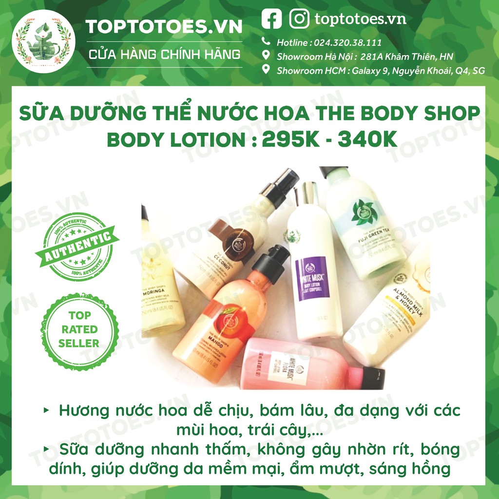 Sữa dưỡng thể The Body Shop Body Lotion dưỡng da mềm mịn, căng sáng