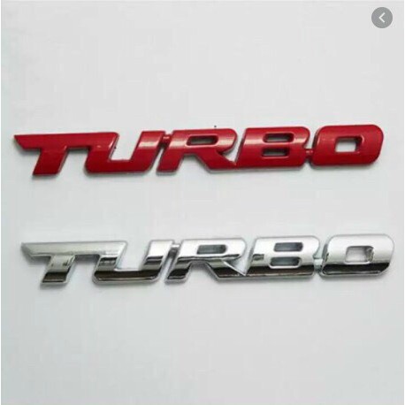 Đề can chất liệu hợp kim in chữ TURBO 3D kích thước 9.7cm x 1.1cm dùng trang trí xe hơi/xe mô tô