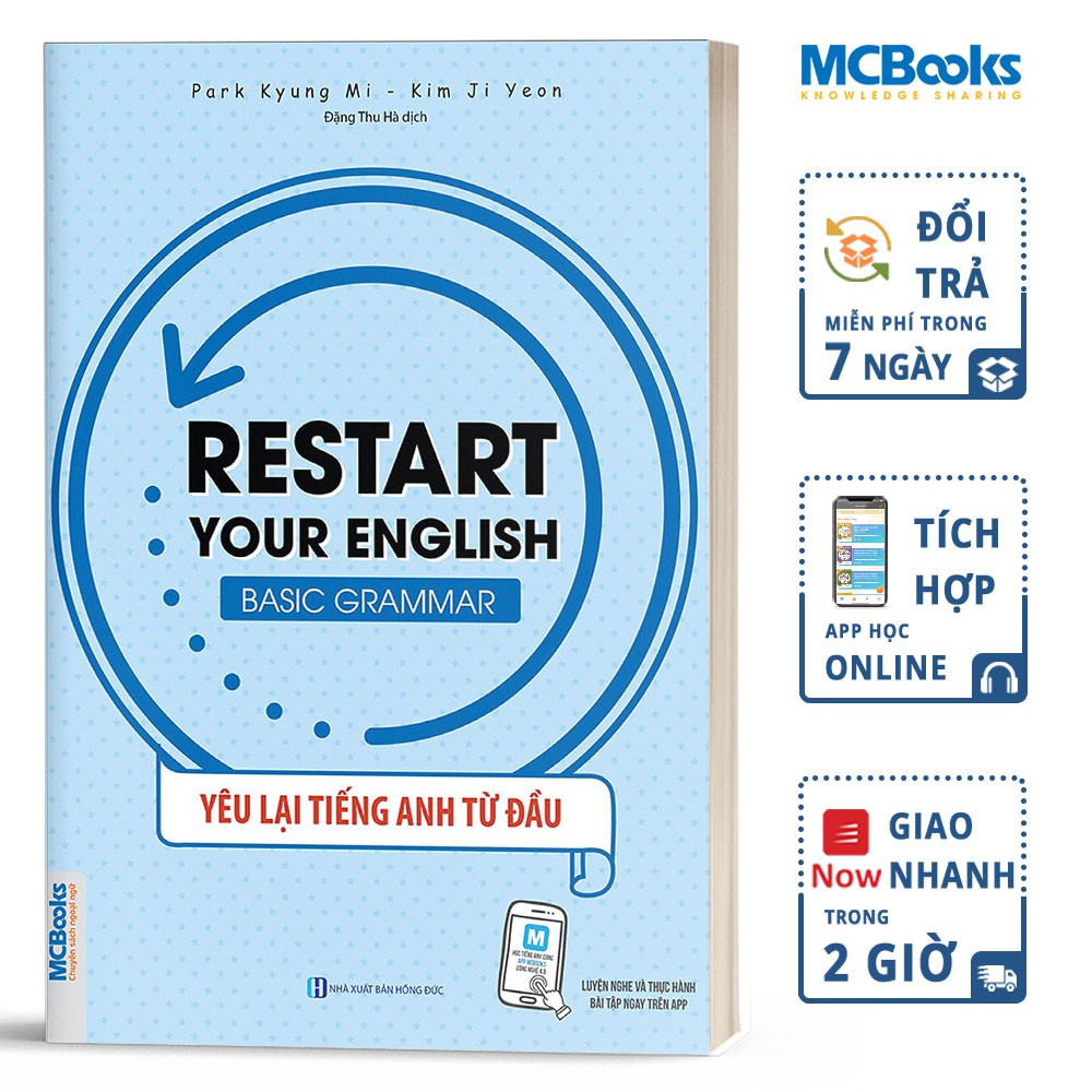 Sách - Restart Your English - Basic Grammar - Yêu Lại Tiếng Anh Từ Đầu - Học Kèm App Online