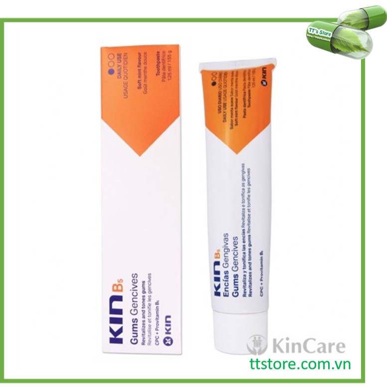 Kin B5 (Tuýp 125ml) - Kem đánh răng hằng ngày làm sạch mảng bám, phục hồi nướu răng