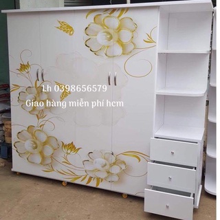 Tủ nhựa đài loan 4 cánh 1 kệ in 3d freeship hcm