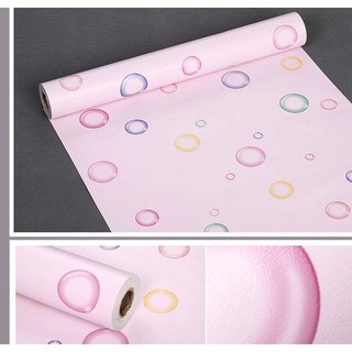 Combo 5m giấy dán tường họa tiết tròn hồng binbin dt13