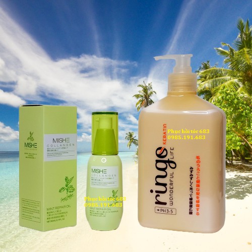[Tặng Tinh Dầu Mishe+mũ ủ]Kem ủ tóc Ringo keratin siêu phục hồi tóc nát 550ml | BigBuy360 - bigbuy360.vn