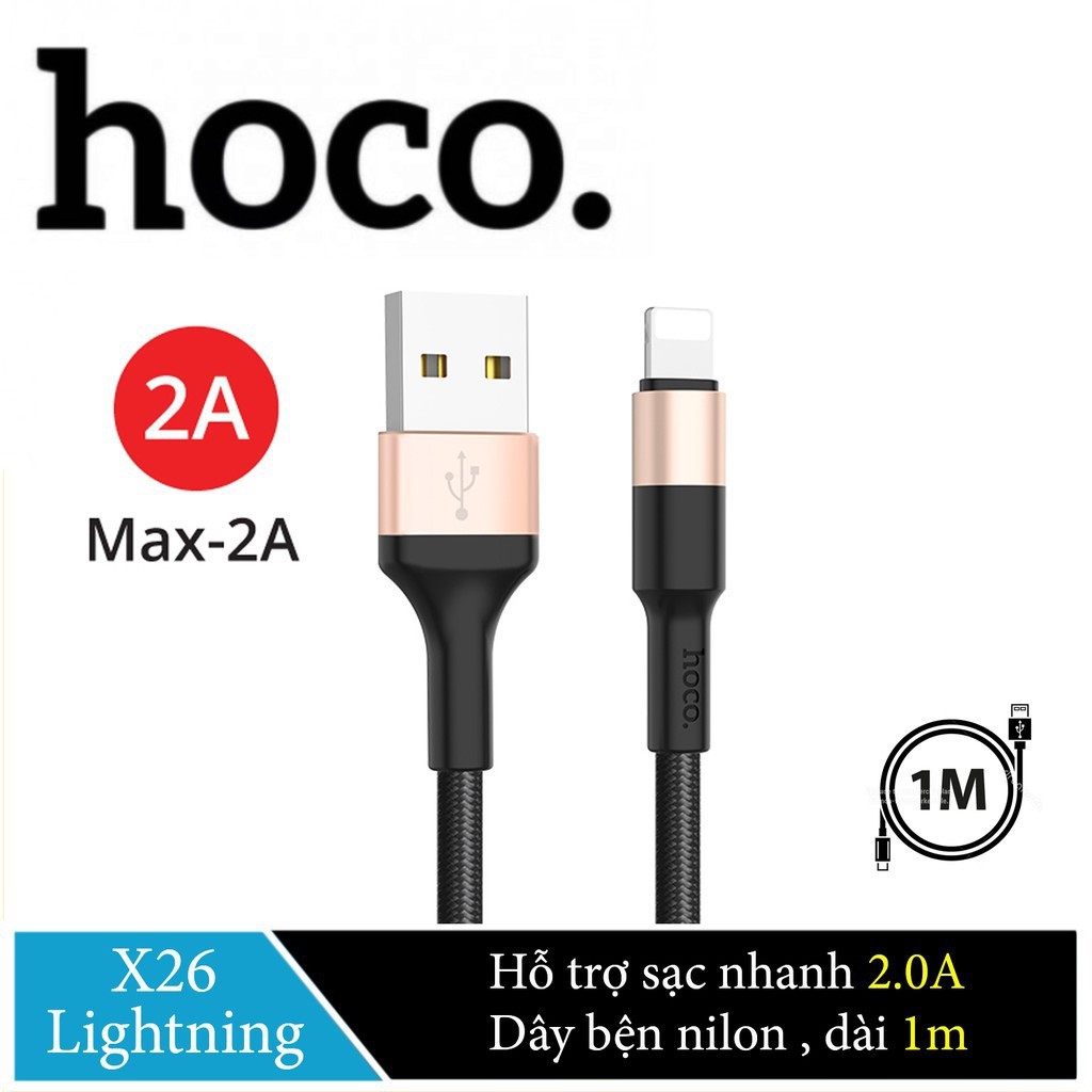 Cáp sạc iPhone cổng lightning Hoco. X26