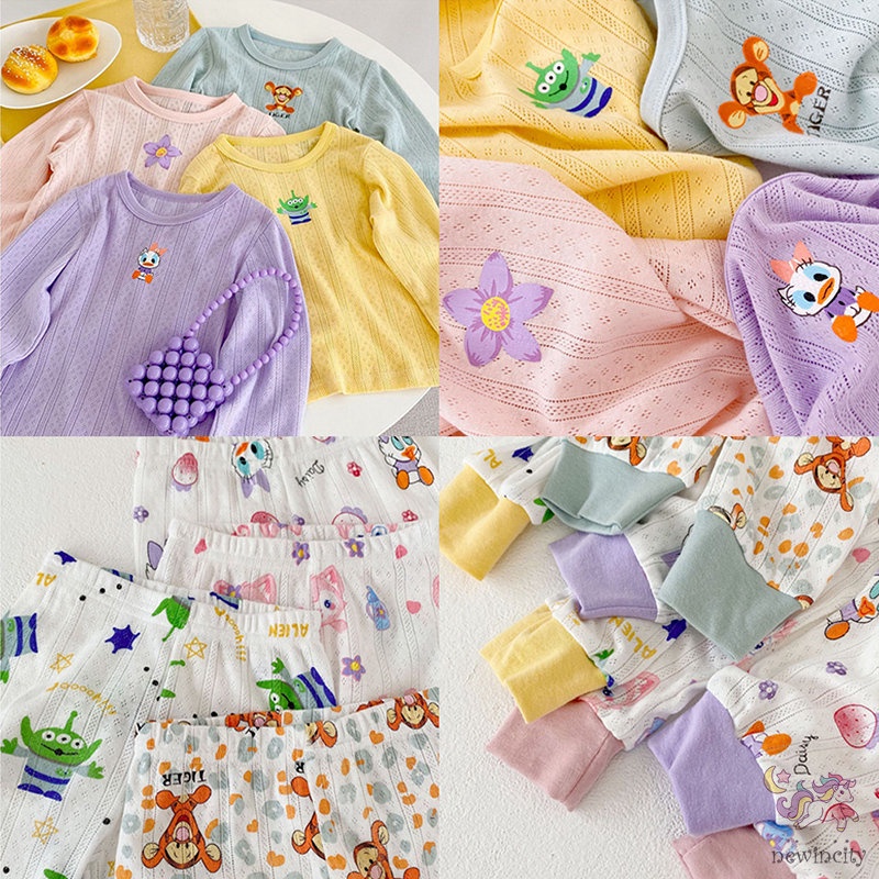 Bộ Đồ Dài Tay Họa Tiết Hoạt Hình Theo Phong Cách Mùa Thu Hàn Quốc Dành Cho Bé