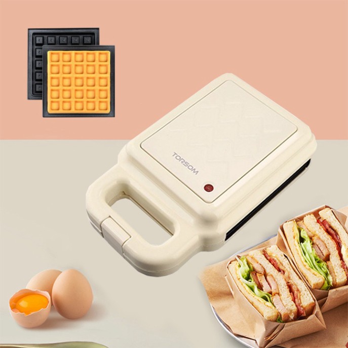 Máy làm bánh đa năng mini, nướng bánh tổ ong waffle Torsom