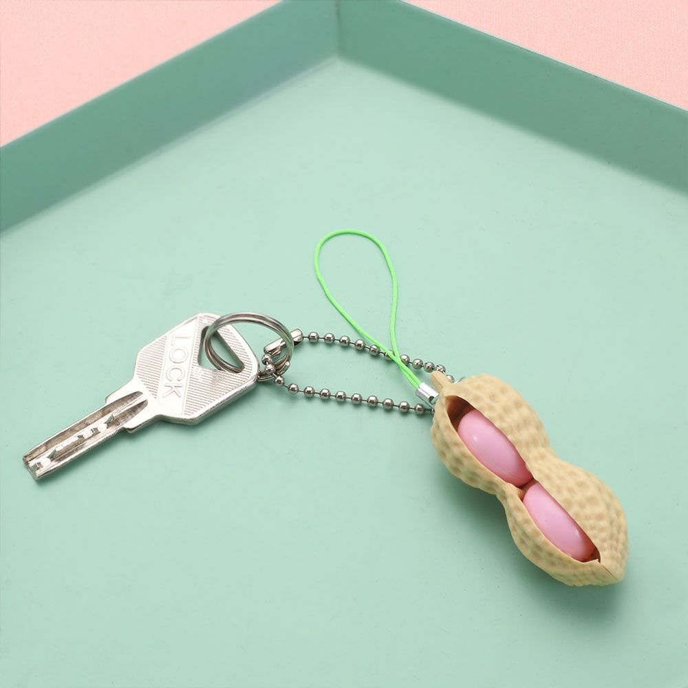 1/3/5/10 Móc Khóa Đồ Chơi Hình Hạt Đậu Phộng Dễ Thương