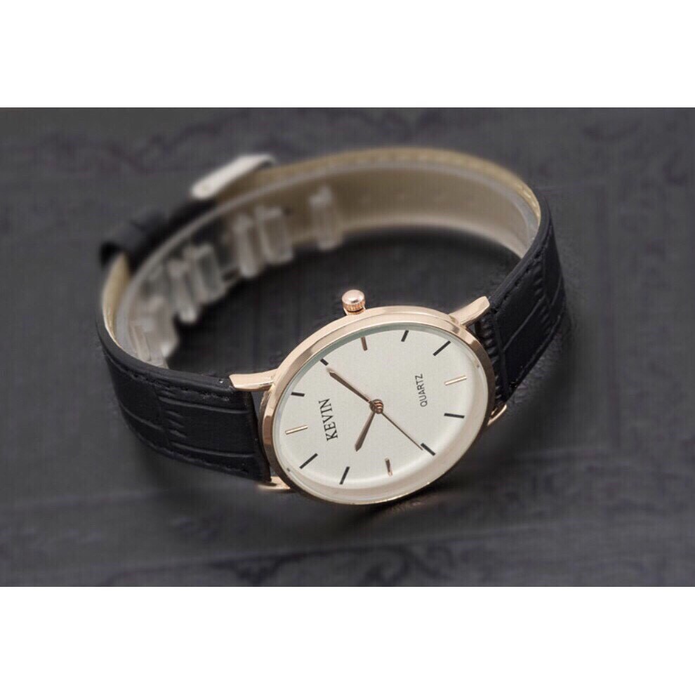 Đồng hồ đôi thời trang KEVIN chính hãng PO-150M4, dây da trắng|mặt tròn| máy quartz