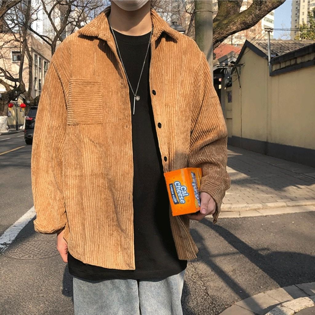 Áo sơ mi nhung tăm nam nữ form rộng áo khoác nam nữ unisex