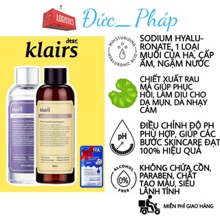 [Chuẩn auth 100%, đủ bill, đi air ✈️] [MẪU MỚI 2021] Nước hoa hồng Klairs Supple Preparation Toner 180ml