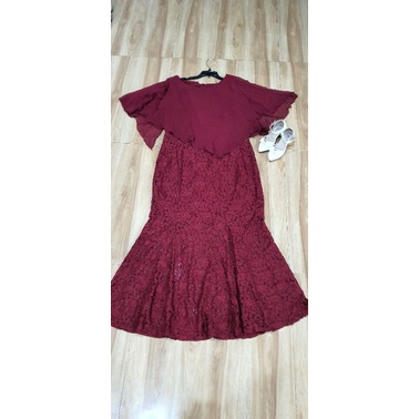 Đầm đỏ ren đuôi cá bigsize vnxk