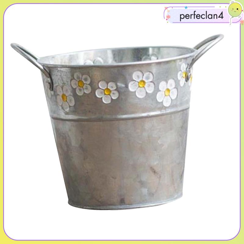 Xô tưới cây có quai xách bằng kim loại trang trí sân vườn/ban công/nhà cửa