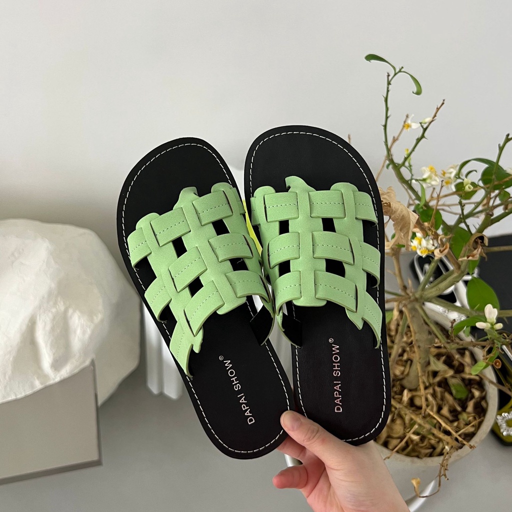 Giày Sandal Bện Dây Phong Cách Hàn Quốc Cho Nữ Mang Hàng Ngày