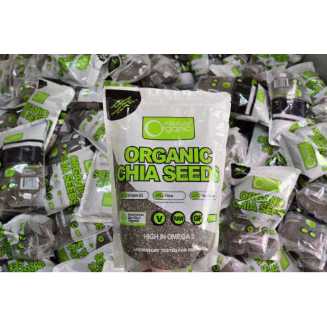 [Combo 2 Gói] Hạt Chia Xanh Úc Absolute Organic Chia Seeds 1kg