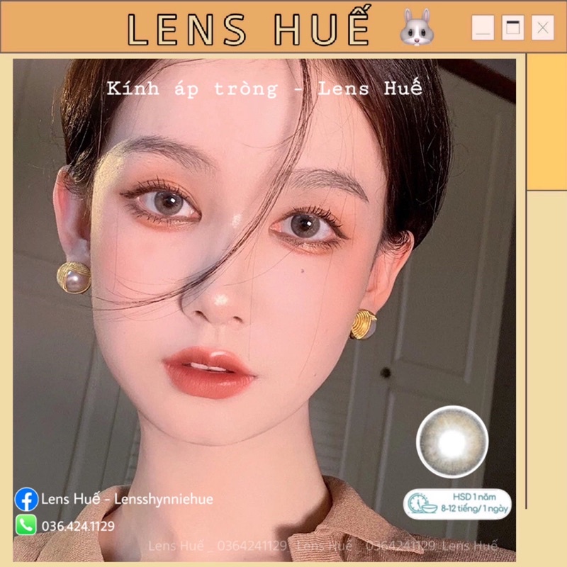 ❌ Lens Nâu pha xám giãn vừa tự nhiên quốc dân siêu hot ✨ - Lens Huế ( kính áp tròng )