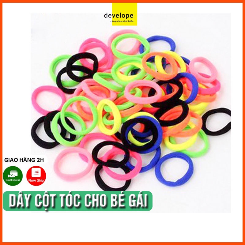 Dây cột tóc nhiều màu cho bé gái món quà cho bé yêu - 01 Bịch 50 cái (Nhiều màu)