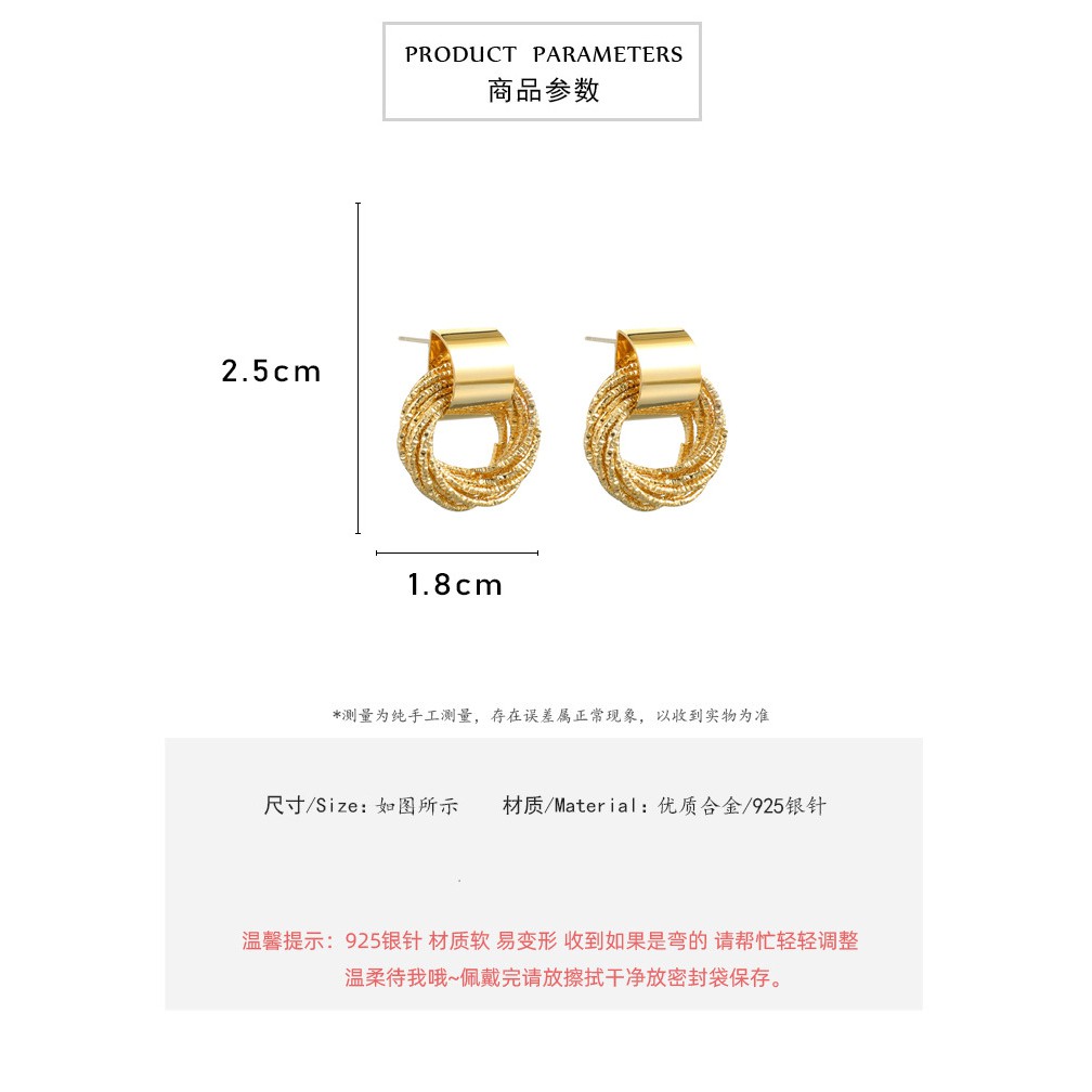 Đôi bông tai mạ bạc 925 kiểu dáng đơn giản sang trọng dành cho nữ