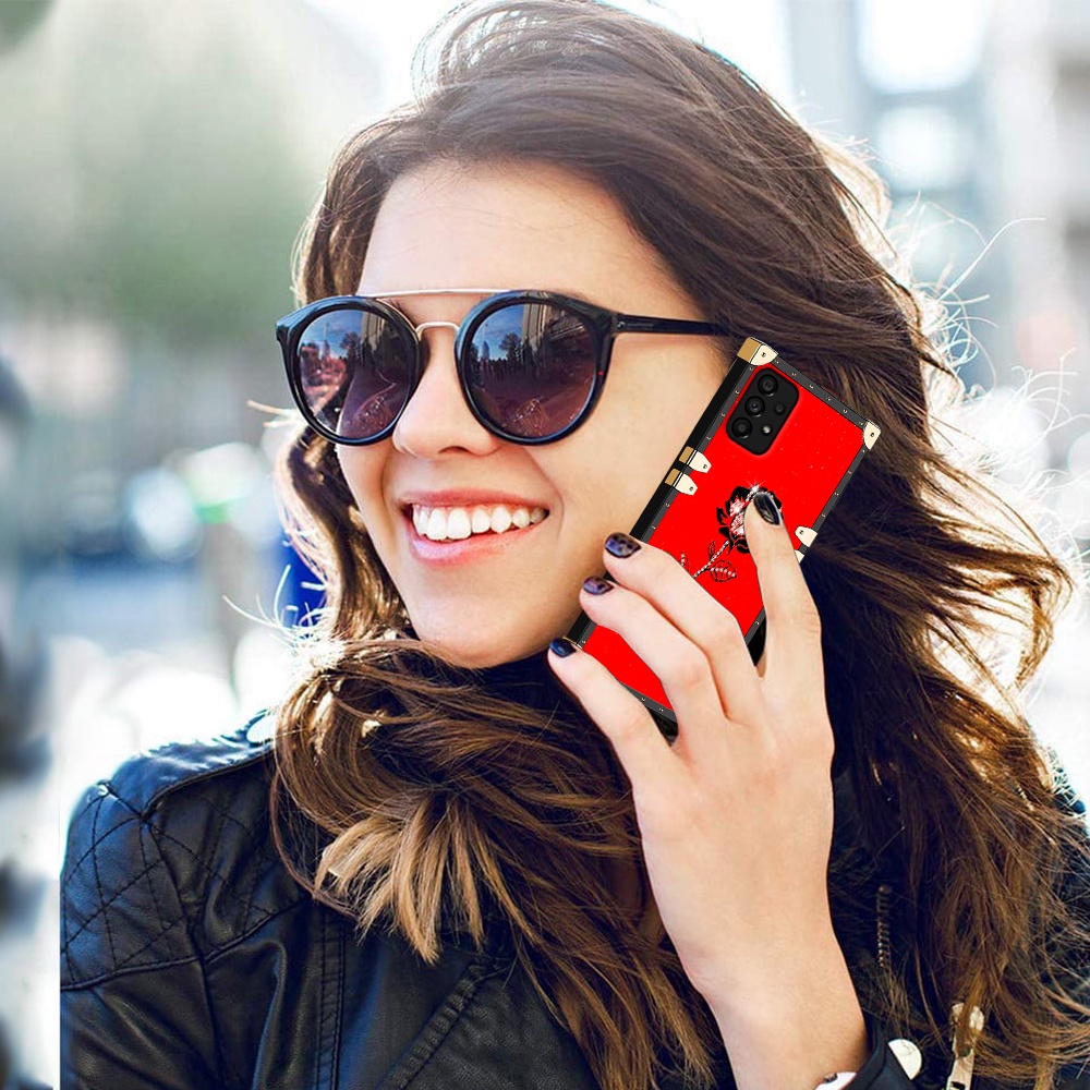 Ốp Điện Thoại Hình Vuông Vân Kim Cương Chống Sốc Cho Samsung A23 A33 A53 5G