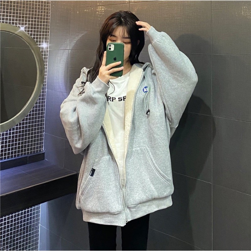 Áo khoác nỉ hoodie lót bông cực ấm ulzzang Hàn Quốc [Yannie] | BigBuy360 - bigbuy360.vn
