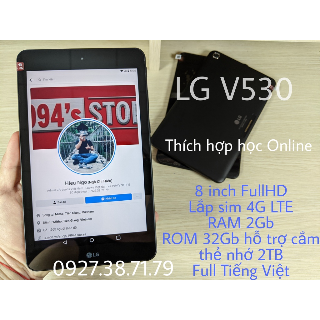 LG V530 Máy tính bảng LG G Pad X2 8.0 Plus  - Lắp SIM 4G LTE - Học online - Lướt Facebook, Zalo, TikTok ... - Mỏng nhẹ