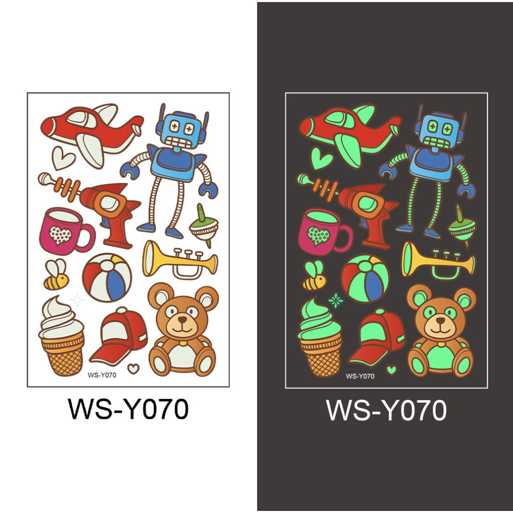 Hình xăm tatoo nhiều chủ đề PHẢN QUANG sticker dán chống thấm nước cho bé trai bé gái sáng tạo vui chơi an toàn