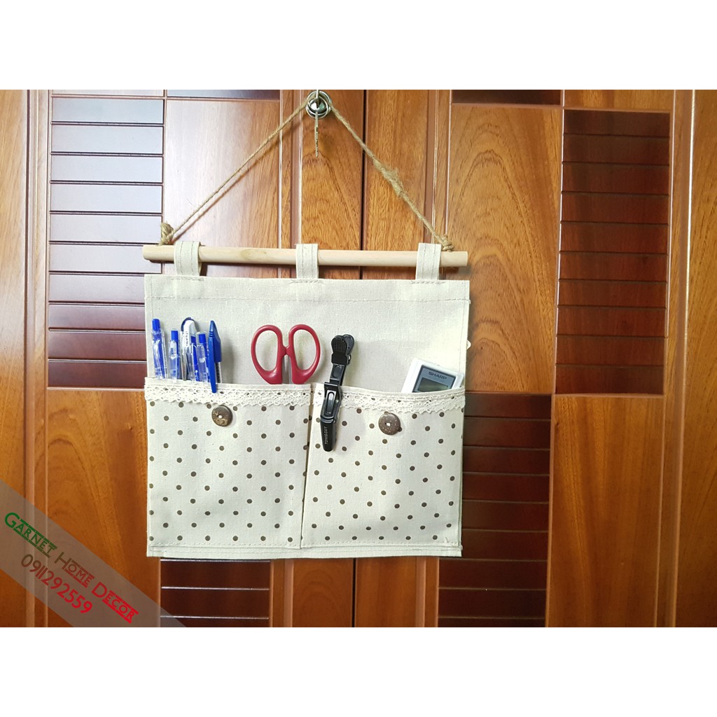 Túi vải treo tường 2 ngăn