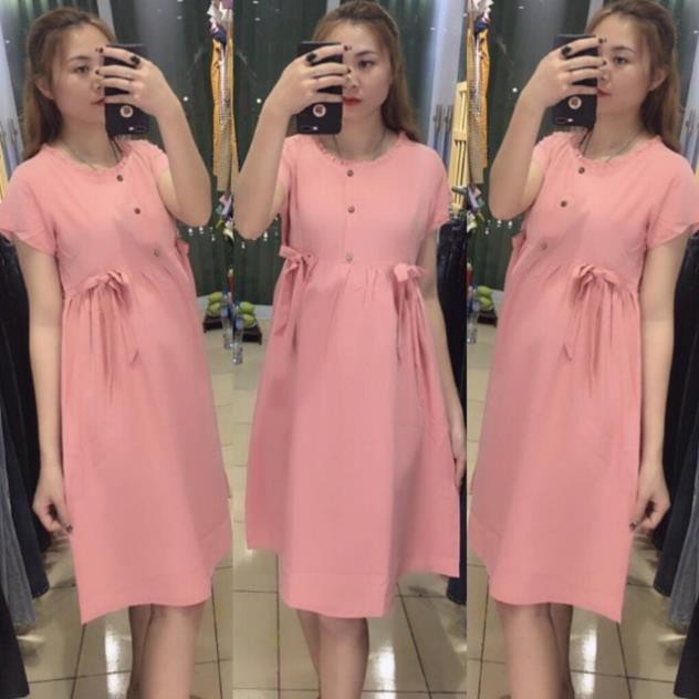 Váy bầu thiết kế 01 (Nơ eo xinh) ་ '