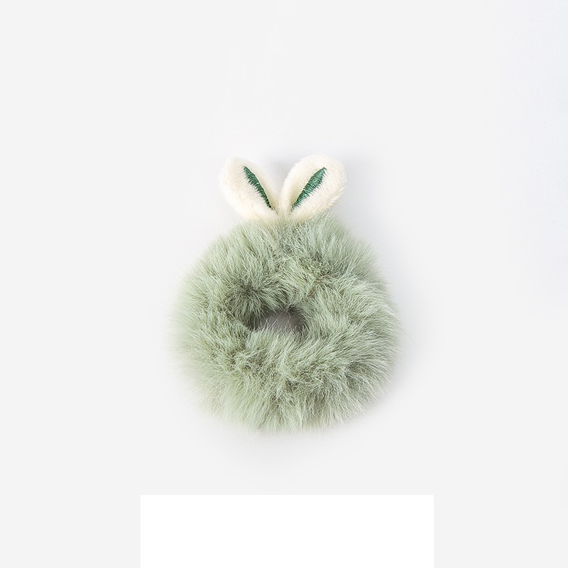 Dây buộc tóc lông xù hình tai thỏ dễ thương phong cách Hàn Quốc cho nữ