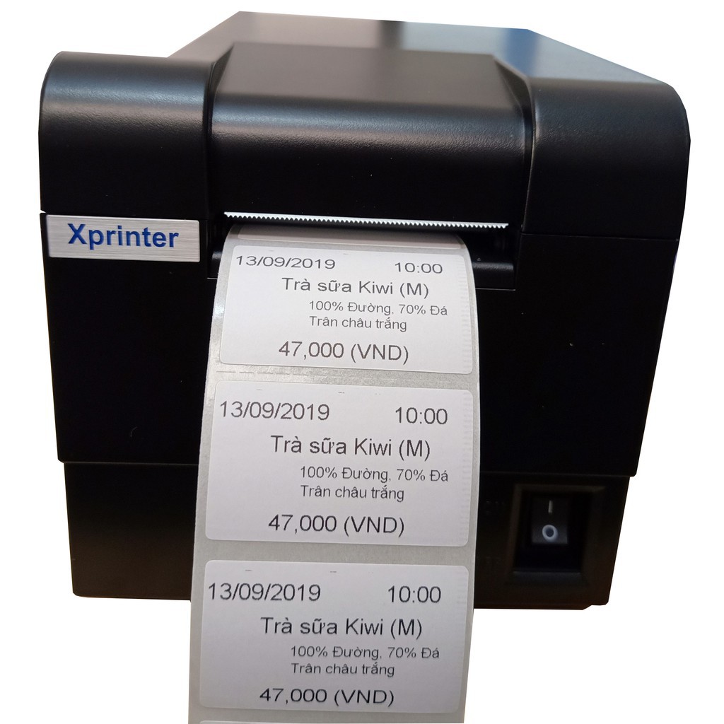 Máy in tem trà sữa Xprinter XP-235B (USB)