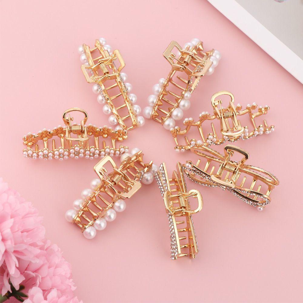 Kẹp Tóc Hợp Kim Đính Ngọc Trai Nhân Tạo Kiểu Dáng Mới|Kẹp Tóc