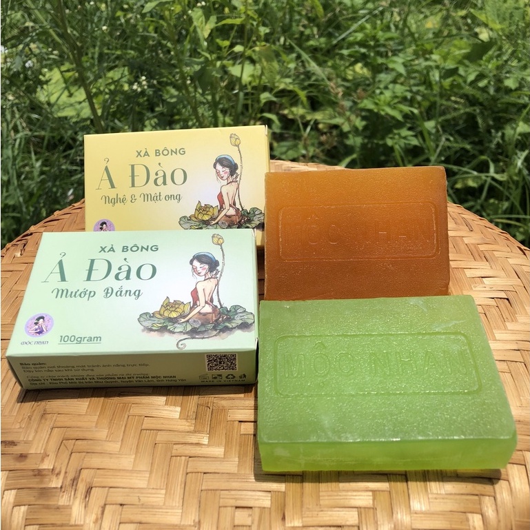 [FREESHIP] [HÀNG CAO CẤP] Xà Bông Nghệ Mật Ong - Mướp Đắng Tràm Trà Soap Ả Đào Mộc Nhan [Tặng Túi Lưới Tạo Bọt]