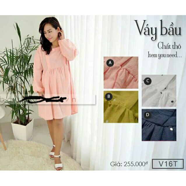VÁY BẦU BIGSIZE 80KG VẢI THÔ KATE ÍT NHĂN